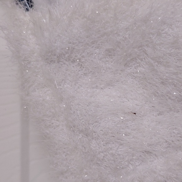 NWT Shane Justin XS Eyelash White Metallic Sparkling Snow Shrug - Picture 5 of 15